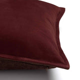 Trenton Leather Pillow, Nubuck Burgundy, by Four Hands
