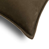 Trenton Leather Lumbar Pillow, Nubuck Olive, by Four Hands