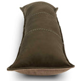 Trenton Leather Lumbar Pillow, Nubuck Olive, by Four Hands