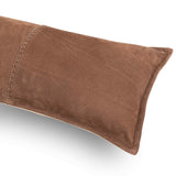 Trenton Leather Lumbar Pillow, Nubuck Tobacco, by Four Hands