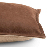 Trenton Leather Lumbar Pillow, Nubuck Tobacco, by Four Hands