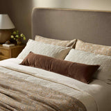 Trenton Leather Lumbar Pillow, Nubuck Tobacco, by Four Hands