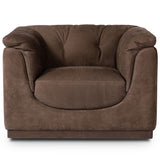 Santino Swivel Chair, Nubuck Cigar by Four Hands