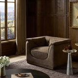 Santino Swivel Chair, Nubuck Cigar by Four Hands