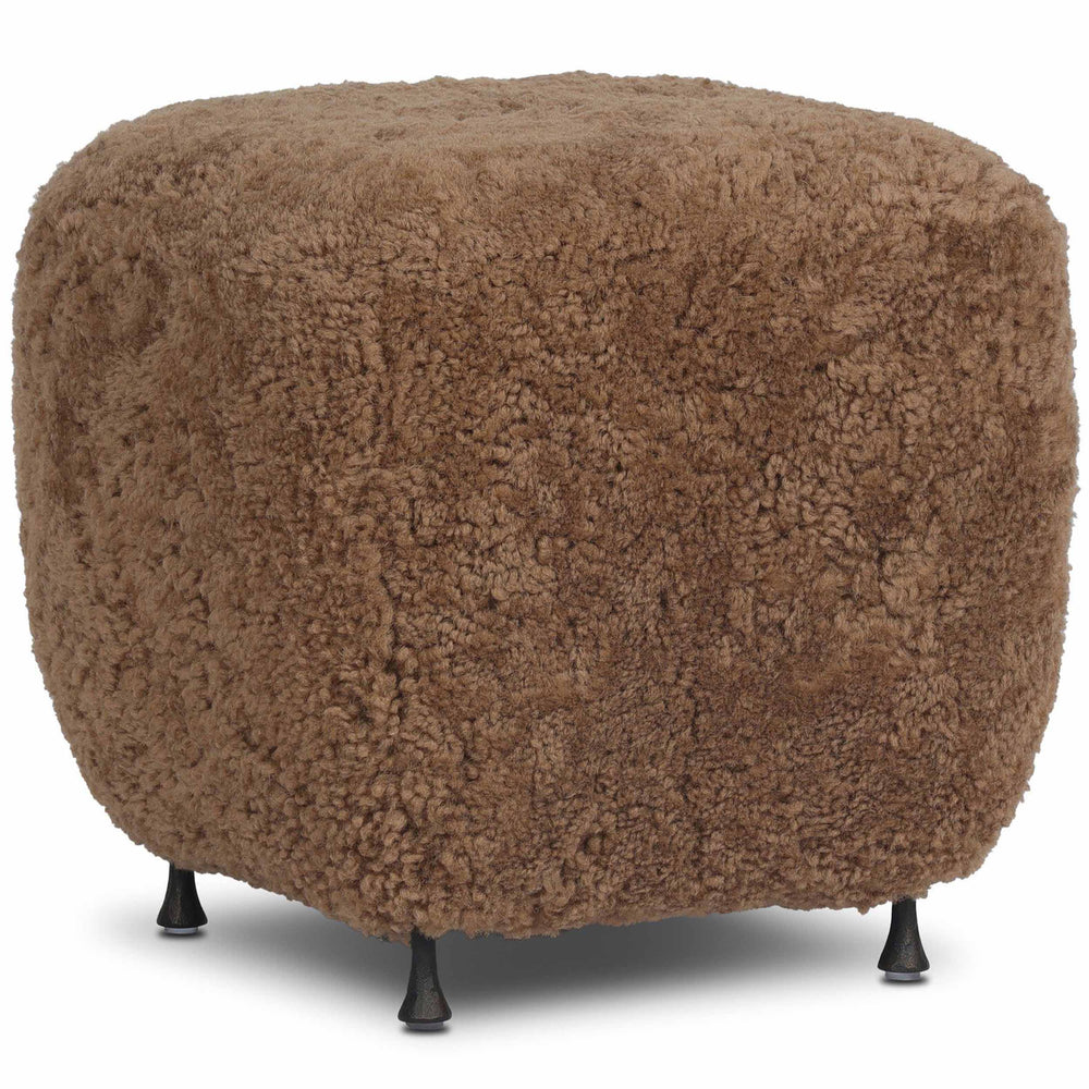 Joey Ottoman, Amber Shearling by Four Hands