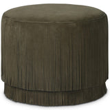 Rooney Leather Ottoman, Nubuck Olive by Four Hands
