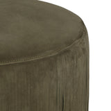 Rooney Leather Ottoman, Nubuck Olive by Four Hands