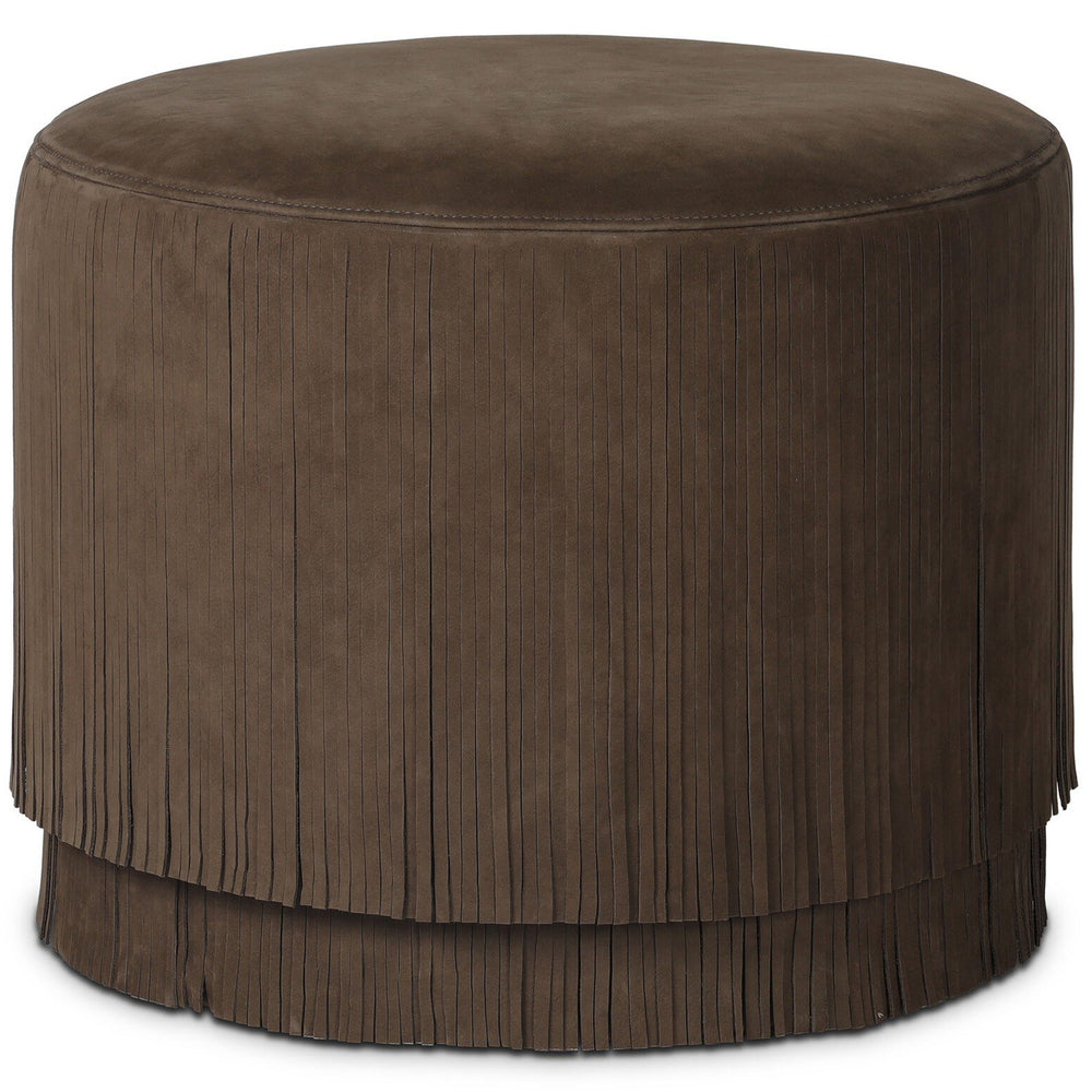 Rooney Leather Ottoman, Nubuck Cigar by Four Hands