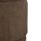 Rooney Leather Ottoman, Nubuck Cigar by Four Hands