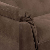 Santino Leather Sofa, Nubuck Cigar by Four Hands