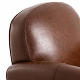 Draper Leather Chair, Dulane Mahogany by Four Hands