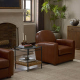 Draper Leather Chair, Dulane Mahogany by Four Hands