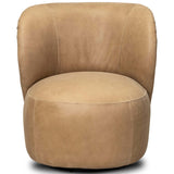 Trisha Leather Swivel Chair, Palermo Drift by Four Hands