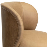 Trisha Leather Swivel Chair, Palermo Drift by Four Hands