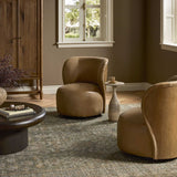 Trisha Leather Swivel Chair, Palermo Drift by Four Hands