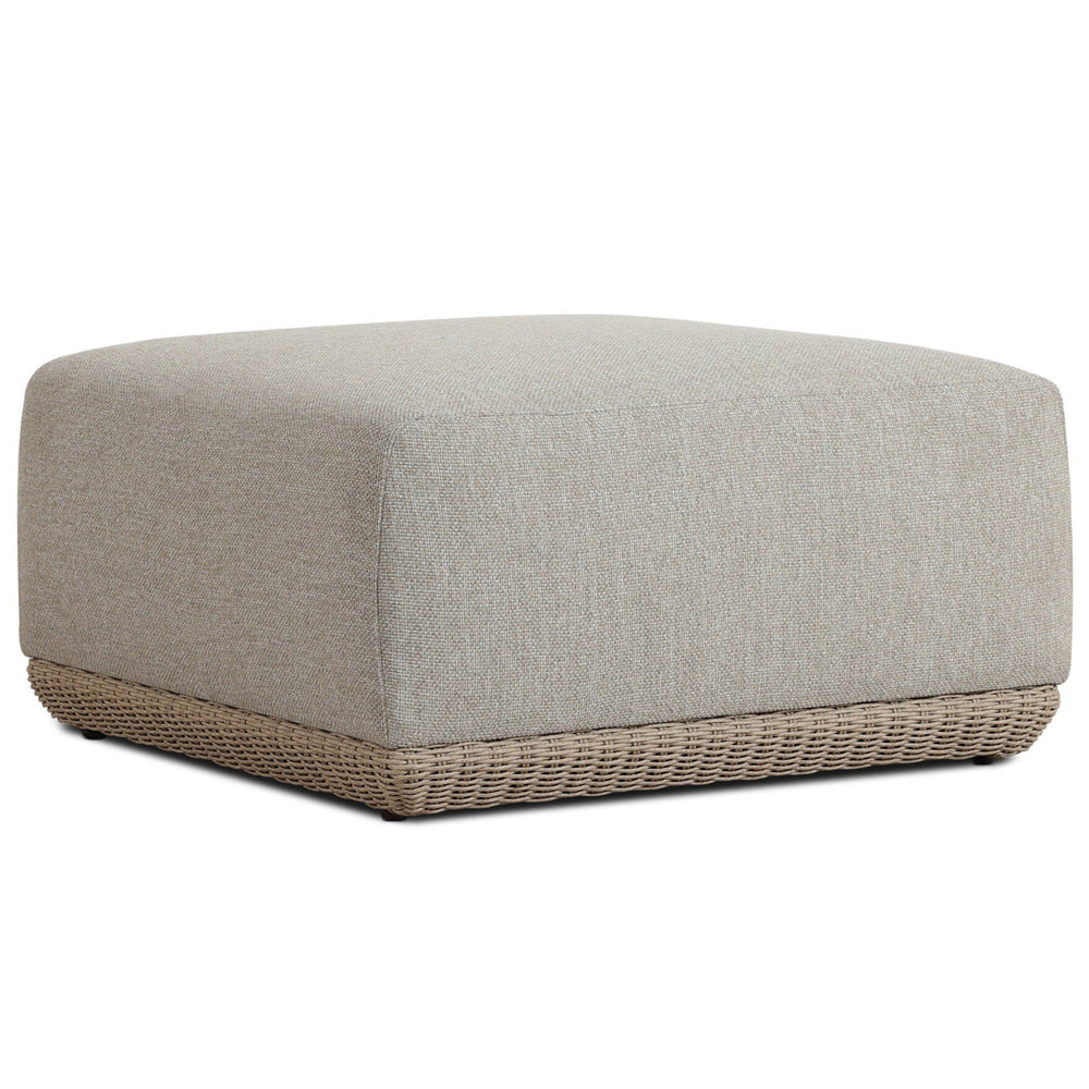 Evander Outdoor Ottoman, Ramiro Ecru by Four Hands