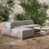 Evander Outdoor Ottoman, Ramiro Ecru by Four Hands