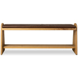 Landrea Leather Accent Bench, Havana Brown by Four Hands