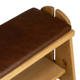 Landrea Leather Accent Bench, Havana Brown by Four Hands