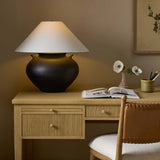 Civita Table Lamp, Aged Black Terracotta by Amber Lewis x Four Hands