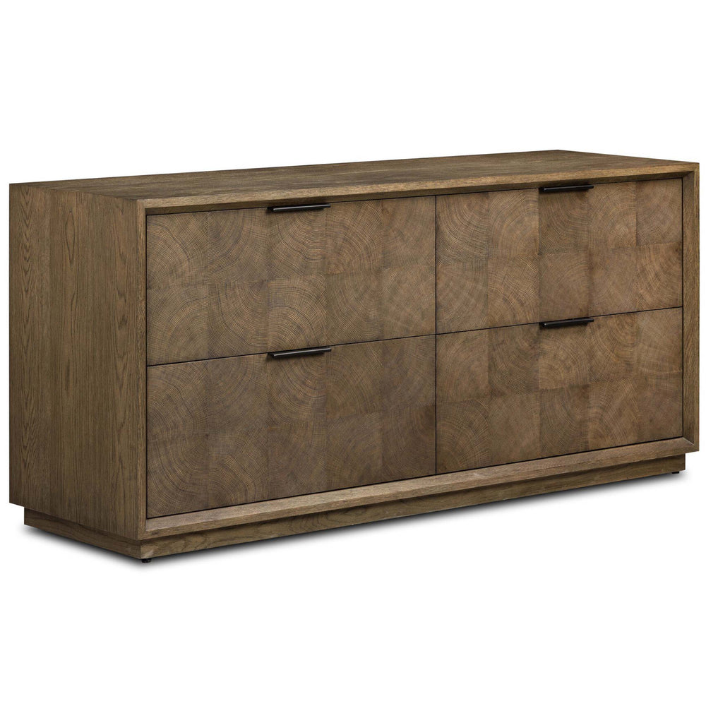 Salta 4 Drawer Dresser, Brown Oak Thin Oyster by Four Hands