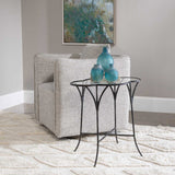 Adhira Accent Table, Aged Black-Furniture - Accent Tables-High Fashion Home