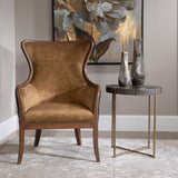 Taja Accent Table, Brushed Brass