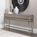Kamala Console Table, Light Mushroom-Furniture - Accent Tables-High Fashion Home