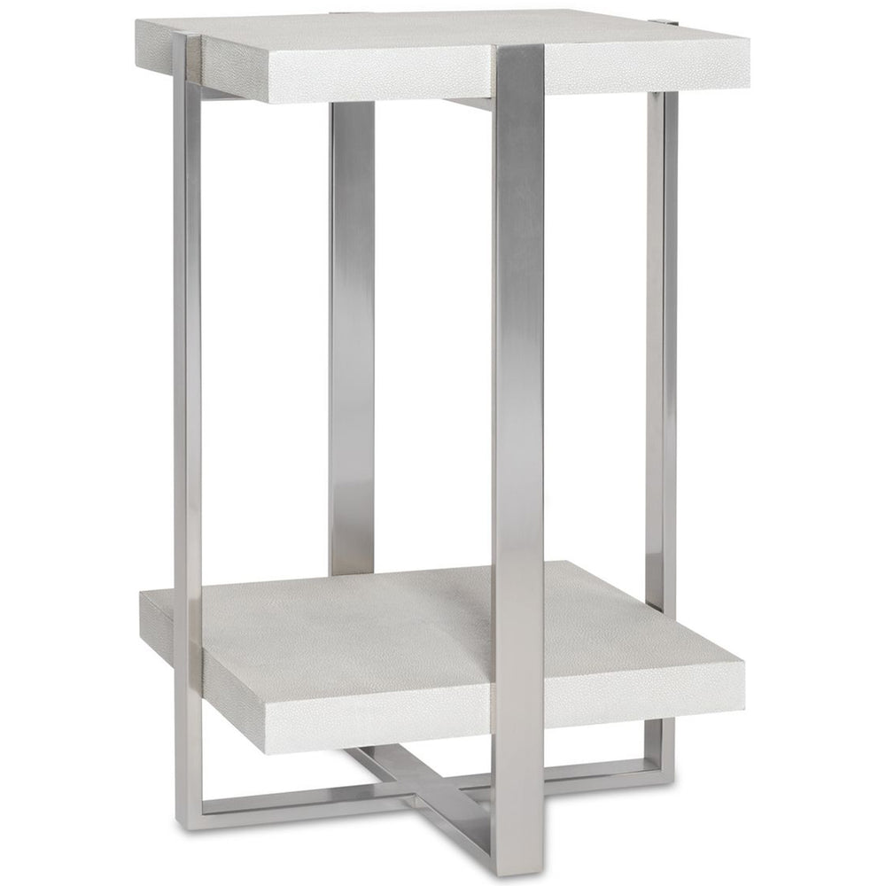Arnaut Accent Table, Brushed Silver-Furniture - Accent Tables-High Fashion Home