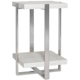 Arnaut Accent Table, Brushed Silver-Furniture - Accent Tables-High Fashion Home