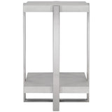 Arnaut Accent Table, Brushed Silver-Furniture - Accent Tables-High Fashion Home