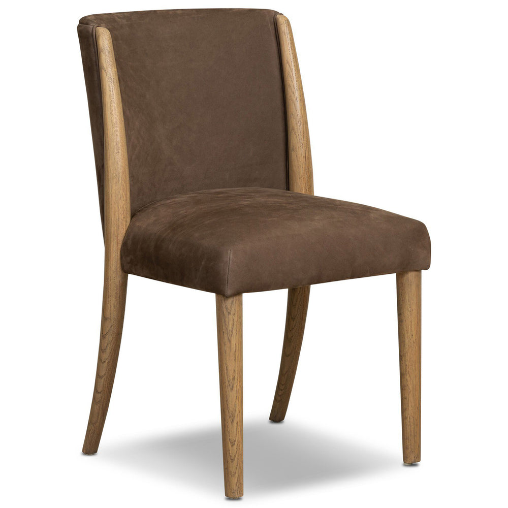Marela Leather Dining Chair, Nubuck Cigar, Set of 2 by Four Hands