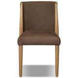 Marela Leather Dining Chair, Nubuck Cigar, Set of 2 by Four Hands