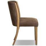 Marela Leather Dining Chair, Nubuck Cigar, Set of 2 by Four Hands