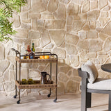 Landi Outdoor Bar Cart, Aged Bronze by Four Hands