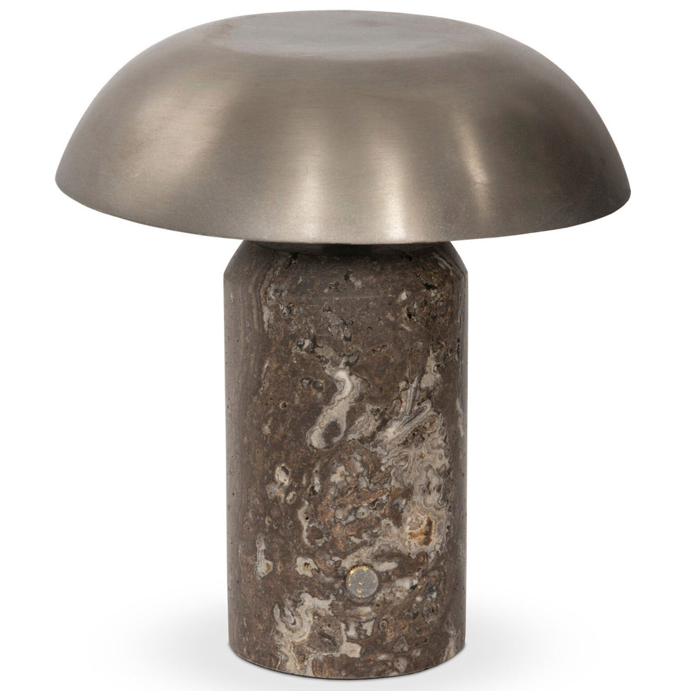 Zana Cordless Table Lamp, Antique Nickel/Charcoal  by Four Hands