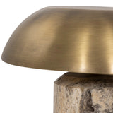 Zana Cordless Table Lamp, Antique Brass/Grey Stripe by Four Hands