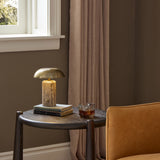 Zana Cordless Table Lamp, Antique Brass/Grey Stripe by Four Hands