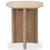 Christopher End Table, Taupe Travertine by Four Hands