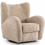Amelie Swivel Recliner, Beige Shearling by Four Hands
