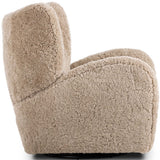 Amelie Swivel Recliner, Beige Shearling by Four Hands
