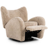 Amelie Swivel Recliner, Beige Shearling by Four Hands