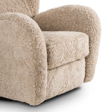 Amelie Swivel Recliner, Beige Shearling by Four Hands