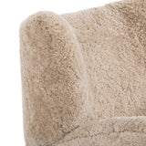Amelie Swivel Recliner, Beige Shearling by Four Hands