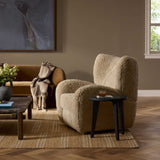 Amelie Swivel Recliner, Beige Shearling by Four Hands