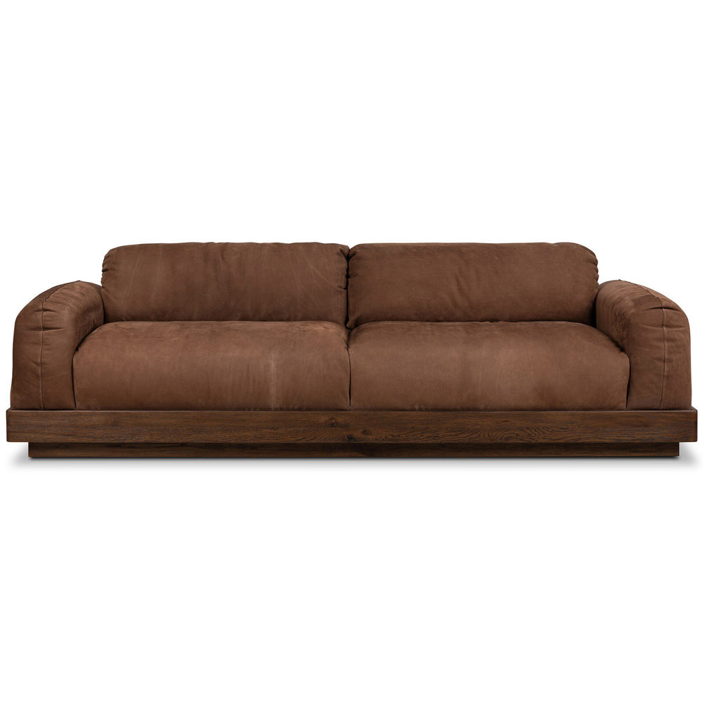 Voller 96" Leather Sofa, Nubuck Tobacco by Four Hands