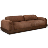 Voller 96" Leather Sofa, Nubuck Tobacco by Four Hands
