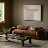 Voller 96" Leather Sofa, Nubuck Tobacco by Four Hands