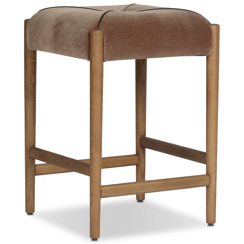 Auden Leather Stool, Monte Mushroom by Four Hands