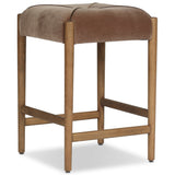Auden Leather Stool, Monte Mushroom by Four Hands